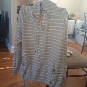 Michael Kors Striped Beige Women's Top